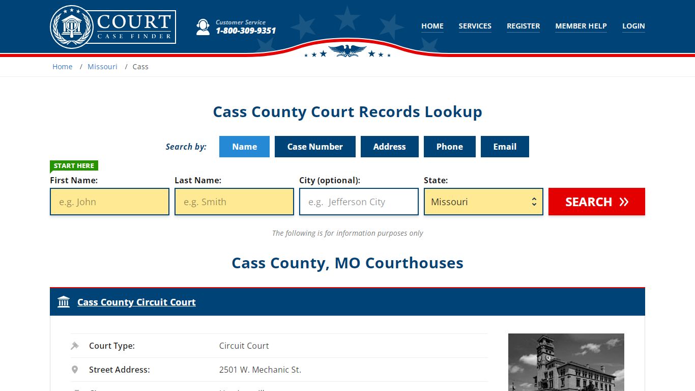 Cass County Court Records | MO Case Lookup - CourtCaseFinder.com